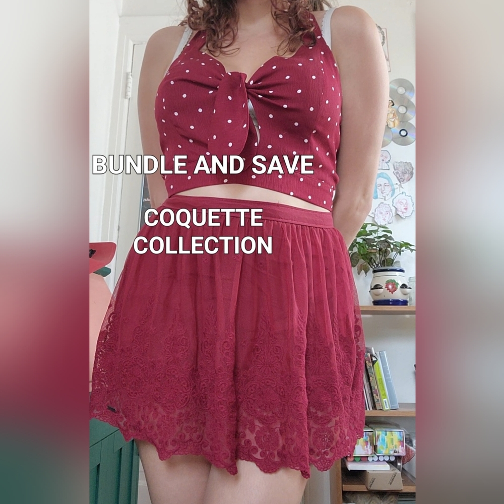 Red lace Hollister skirt